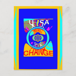 Vibrant USA Change: A Bold Statement Postcard