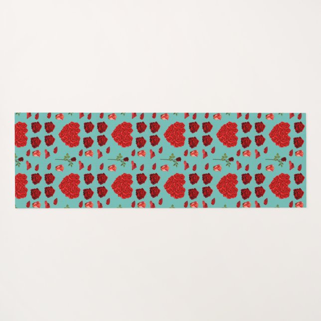 vibrant valentine heart  yoga mat (Back (Horizontal))