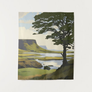 Vibrant Valley and River Landscape Tapestry