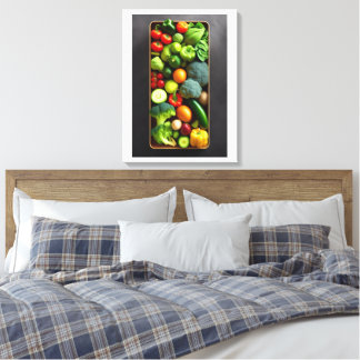 Vibrant Vegetable Art Stretched Canvas Print