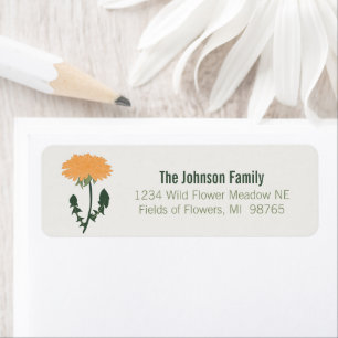 Vibrant vert orange Dandelion Motif
