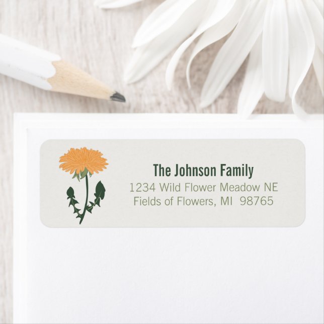 Vibrant vert orange Dandelion Motif (En situation)