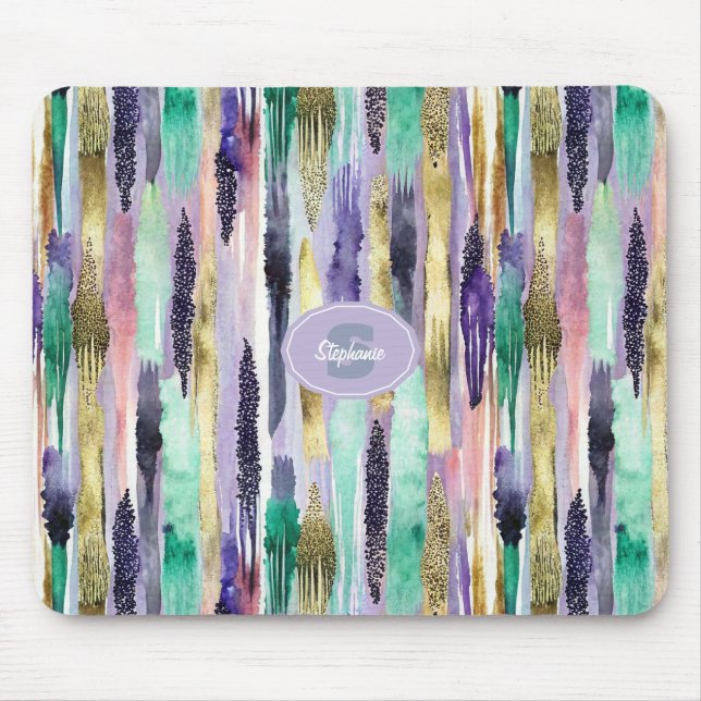 Vibrant Vertical Brushstroke Pattern (1) Mouse Pad (Front)
