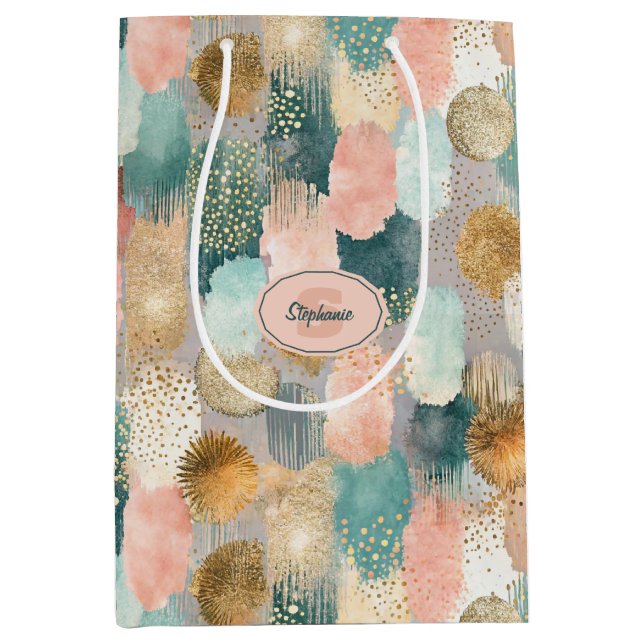 Vibrant Vertical Brushstroke Pattern (2) Medium Gift Bag (Front)