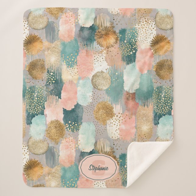 Vibrant Vertical Brushstroke Pattern (2) Sherpa Blanket (Front)