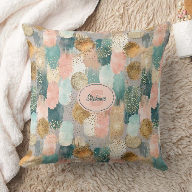 Vibrant Vertical Brushstroke Pattern (2) Throw Pillow (Blanket)