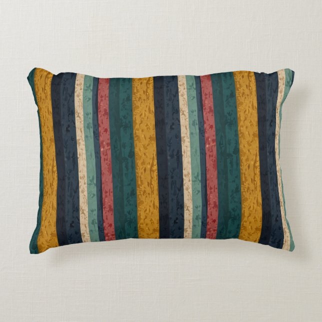 Vibrant Vertical Stripes Accent Pillow (Front)