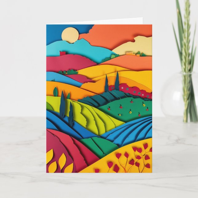 Vibrant Vineyard Celebration Card (Front)