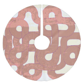 Vibrant Vintage: Abstract Colourful Lines Brushed Polyester Tree Skirt