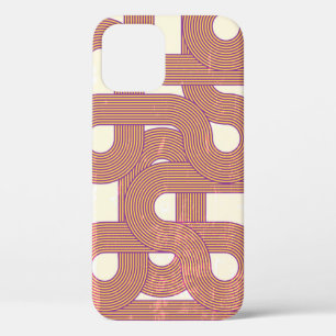 Vibrant Vintage: Abstract Colourful Lines iPhone 12 Case