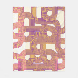 Vibrant Vintage: Abstract Colourful Lines Fleece Blanket