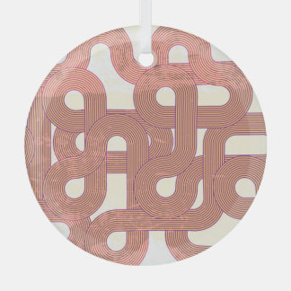 Vibrant Vintage: Abstract Colourful Lines Glass Ornament