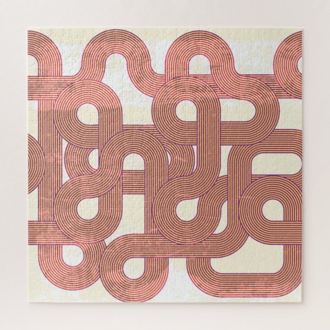 Vibrant Vintage: Abstract Colourful Lines Jigsaw Puzzle (Vertical)