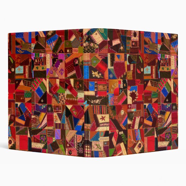 Vibrant Vintage Crazy Quilt Binder (Background)