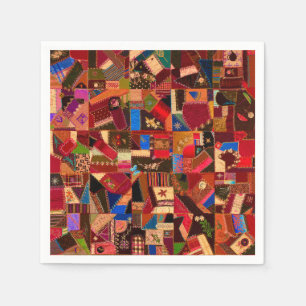 Vibrant Vintage Crazy Quilt Napkin