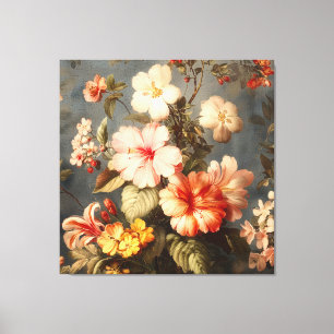 Vibrant Vintage Floral Arrangement Canvas Print