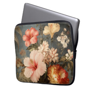 Vibrant Vintage Floral Arrangement Laptop Sleeve