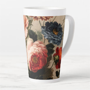 Vibrant Vintage Floral Arrangement Latte Mug