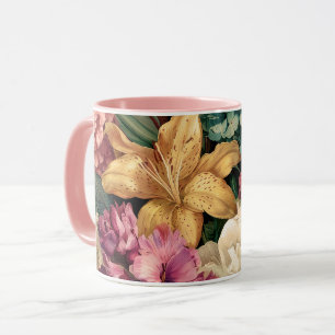 Vibrant Vintage Floral Arrangement Mug