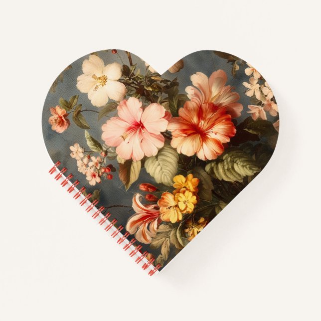 Vibrant Vintage Floral Arrangement Notebook (Front)