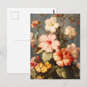 Vibrant Vintage Floral Arrangement Postcard