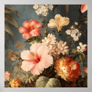 Vibrant Vintage Floral Arrangement Poster