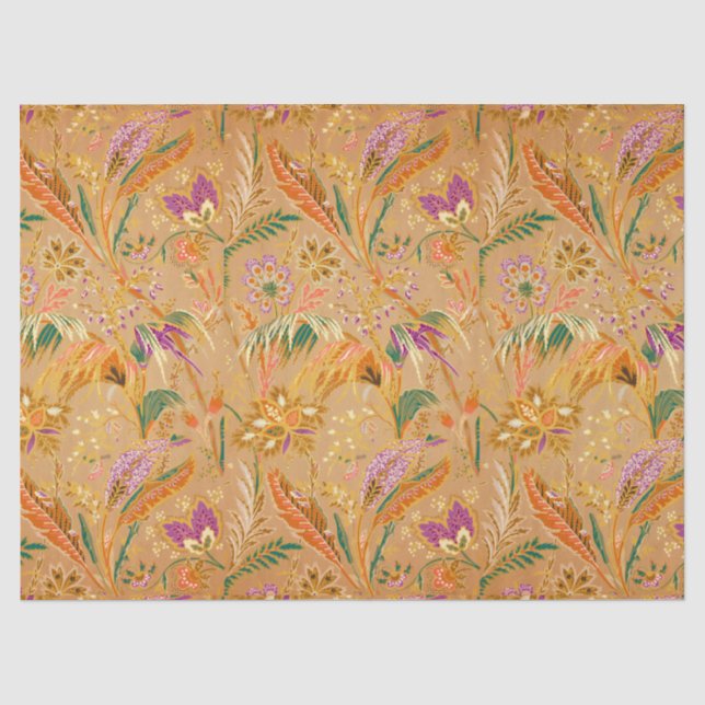 Vibrant Vintage Floral Pattern Tissue Paper (Front)