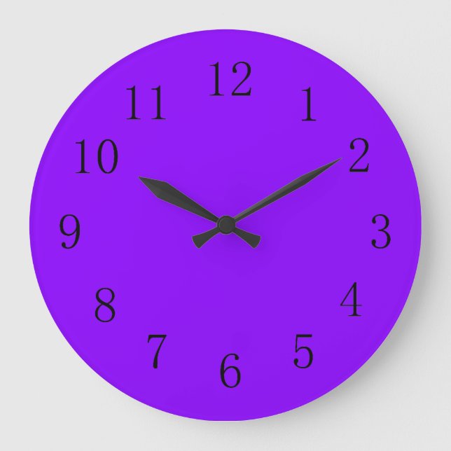 Vibrant Violet Solid Color Large Clock (Front)