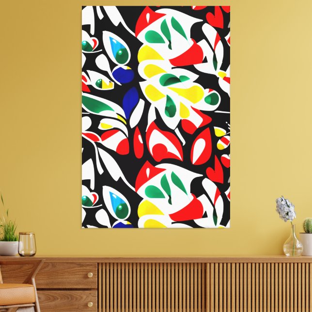 Vibrant Water-Drop Geometry , Abstract Wall Art (Insitu(LivingRoom))