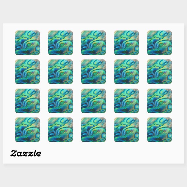 Vibrant Watercolor Abalone Shell Art Sticker (Sheet)