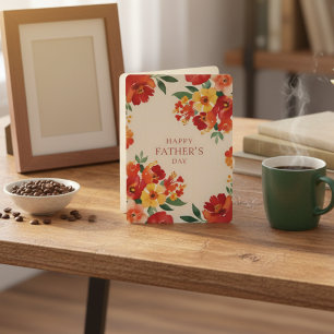 Vibrant Watercolor Blooms Happy Father's Day Card