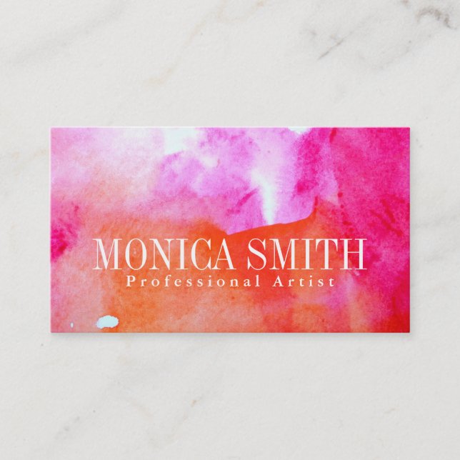 Vibrant Watercolor Business Card + (Front)
