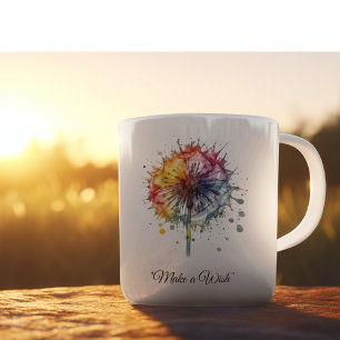 Vibrant Watercolor Dandelion, custom Coffee Mug