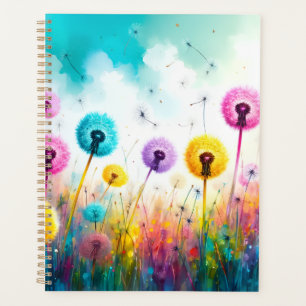 Vibrant Watercolor Dandelion Wishes Colorful Sprin Planner