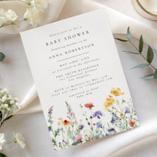 Vibrant Watercolor Floral Baby Shower Invitation