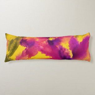 Vibrant Watercolor Floral Seamless Pattern Body Pillow