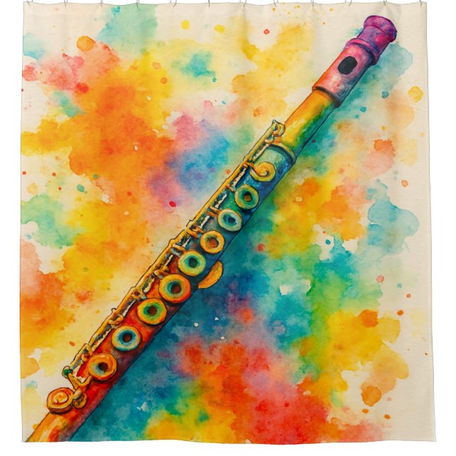 Vibrant Watercolor Flute  (Front)
