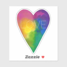 Vibrant Watercolor Heart "Love"