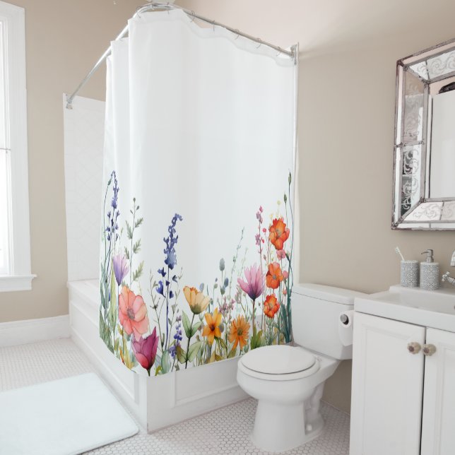 Vibrant Watercolor Wildflowers Pattern (In Situ)