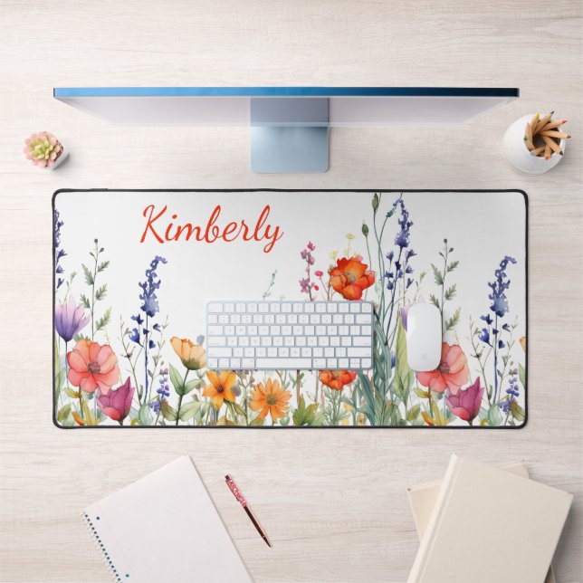 Vibrant Watercolor Wildflowers Personalized (Bureau 1)