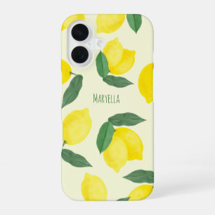 Vibrant Watercolor Yellow Lemons  iPhone 16 Case