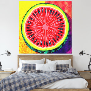 Vibrant Watermelon Pop Art Canvas Print