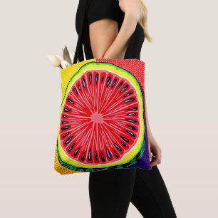 Vibrant Watermelon Pop Art Tote Bag