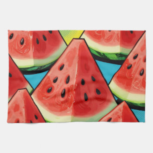 Vibrant Watermelon Slices Pop Art Kitchen Towel