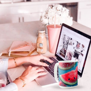 Vibrant Watermelon Slices Underwater – Refreshing  Coffee Mug