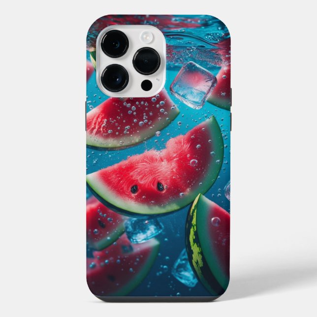 Vibrant Watermelon Slices Underwater – Refreshing  iPhone Case (Back)