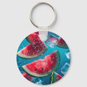 Vibrant Watermelon Slices Underwater – Refreshing Keychain