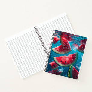 Vibrant Watermelon Slices Underwater – Refreshing Notebook