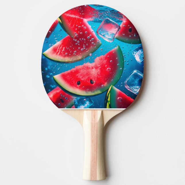 Vibrant Watermelon Slices Underwater – Refreshing  Ping Pong Paddle (Front)