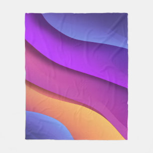 Vibrant Wave Gradient Fleece Blanket
